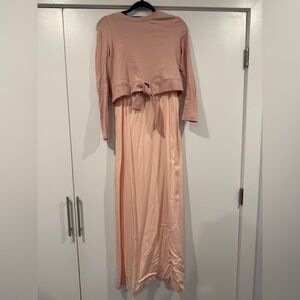 NWOT pink matching sweater plus dress set